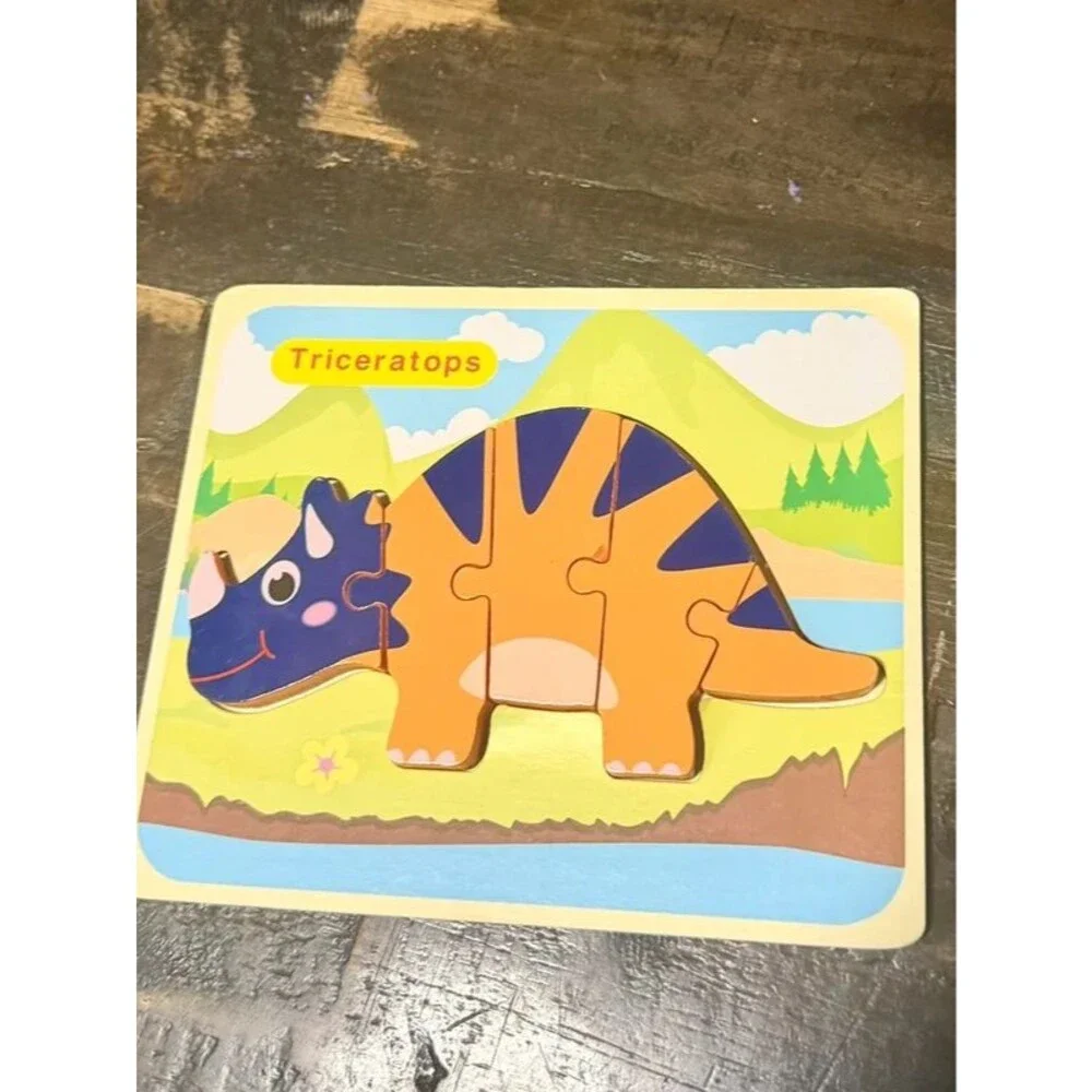 Set of 6 Wooden Dinosaur Puzzles